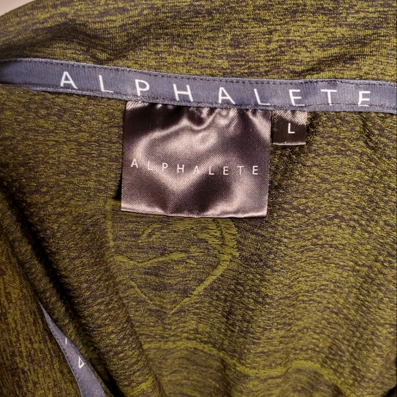 Alphalete Zenith 1/4 Zip Pullover Slim Fit Green & Black Space Dye Large - Picture 7 of 11